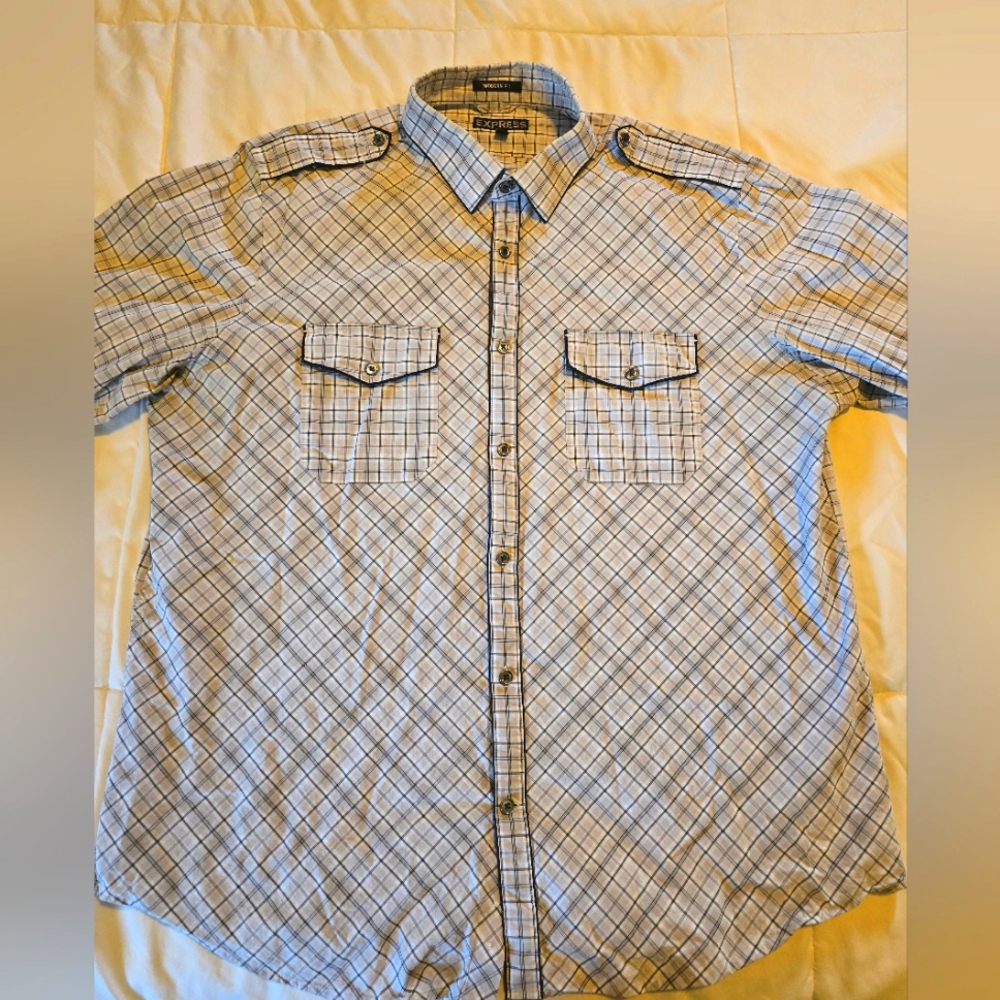 Men's Blue Plaid Shirt
